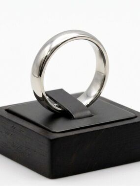New Gun Metal Sterling Silver Court Thin Polished Classic 2mm Wedding Ring